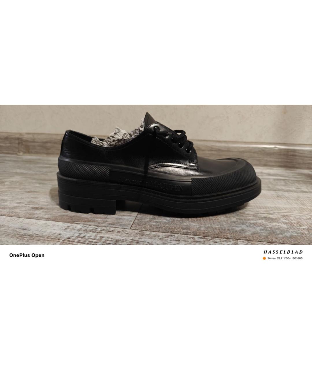 MCQ ALEXANDER MCQUEEN Черные кожаные туфли, фото 5