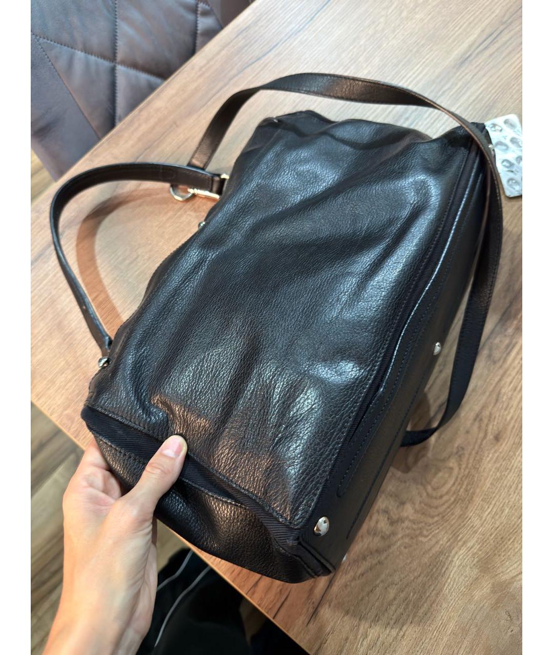 SAINT LAURENT Черная кожаная сумка с короткими ручками, фото 7