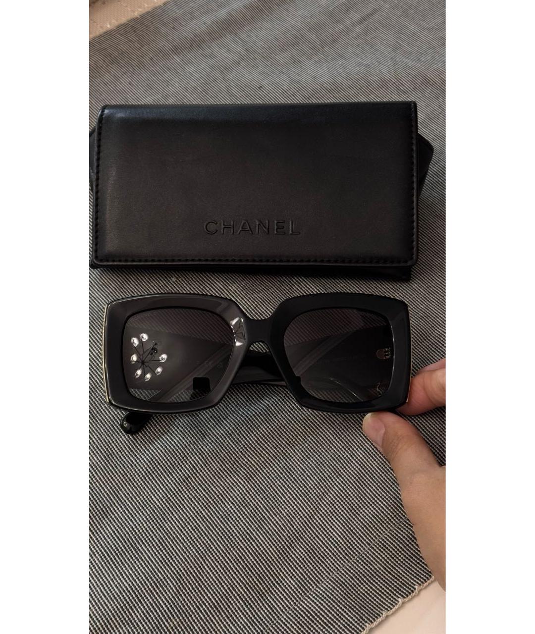 CHANEL Черные пластиковые солнцезащитные очки, фото 4