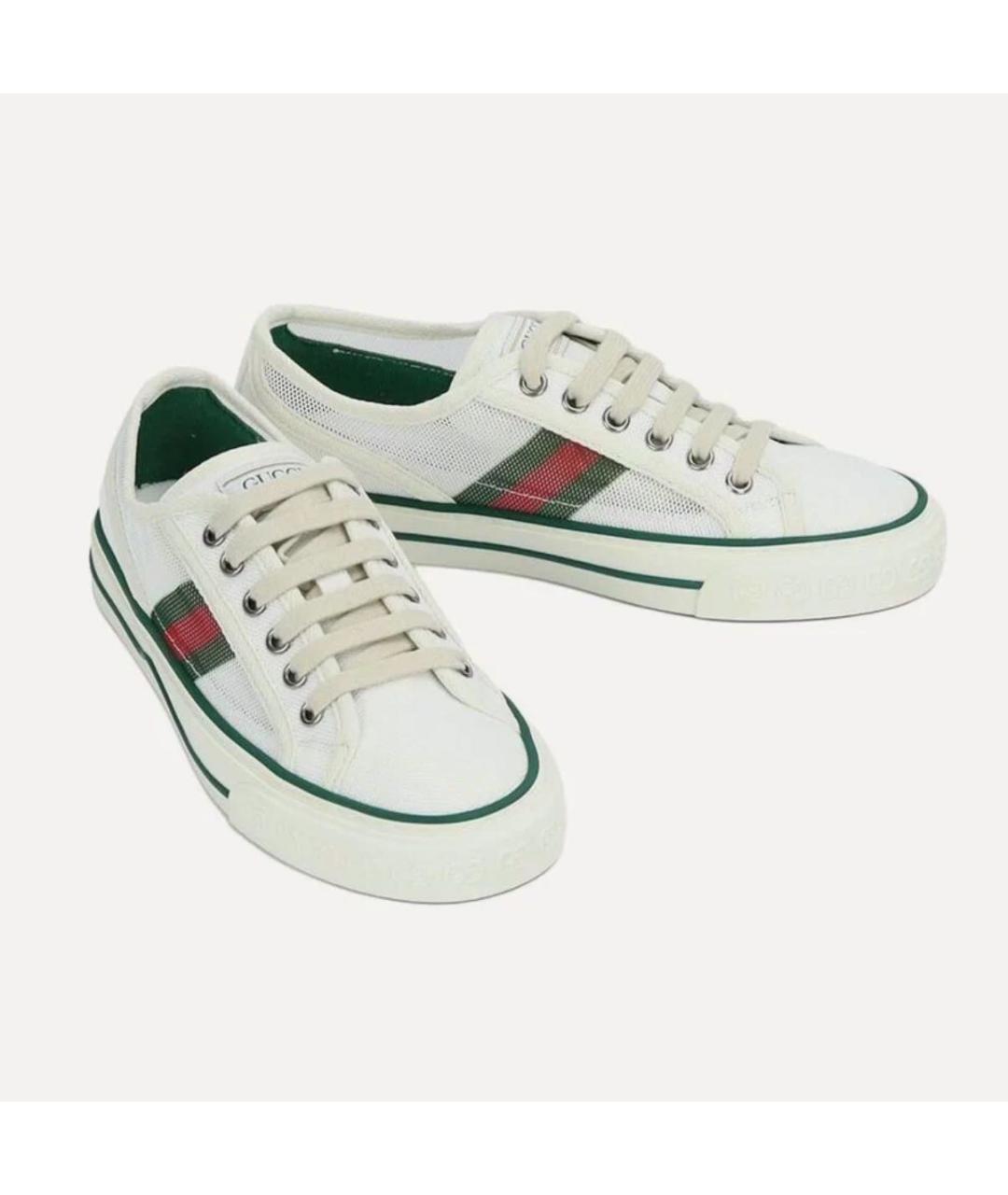 GUCCI Белые текстильные кеды, фото 2