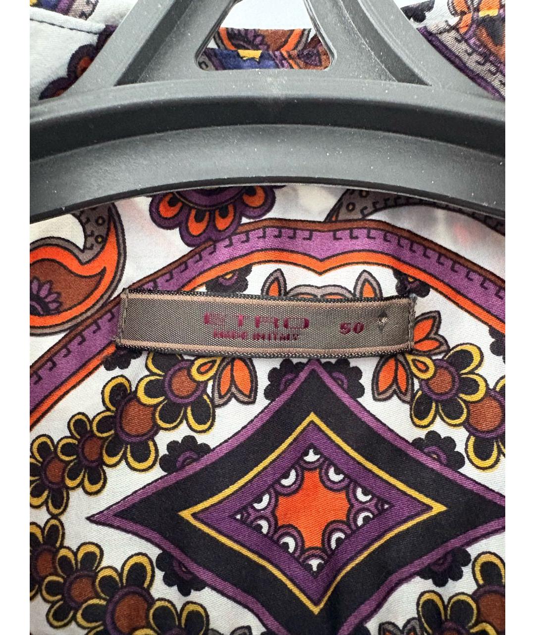 ETRO Бордовая хлопко-полиэстеровая кэжуал рубашка, фото 3