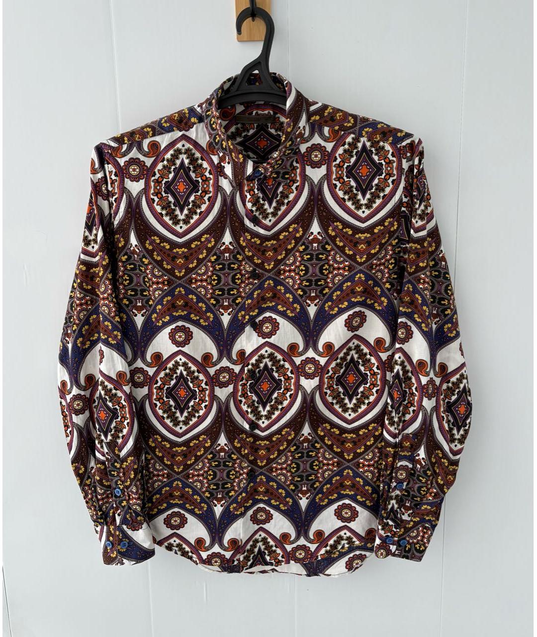 ETRO Бордовая хлопко-полиэстеровая кэжуал рубашка, фото 7
