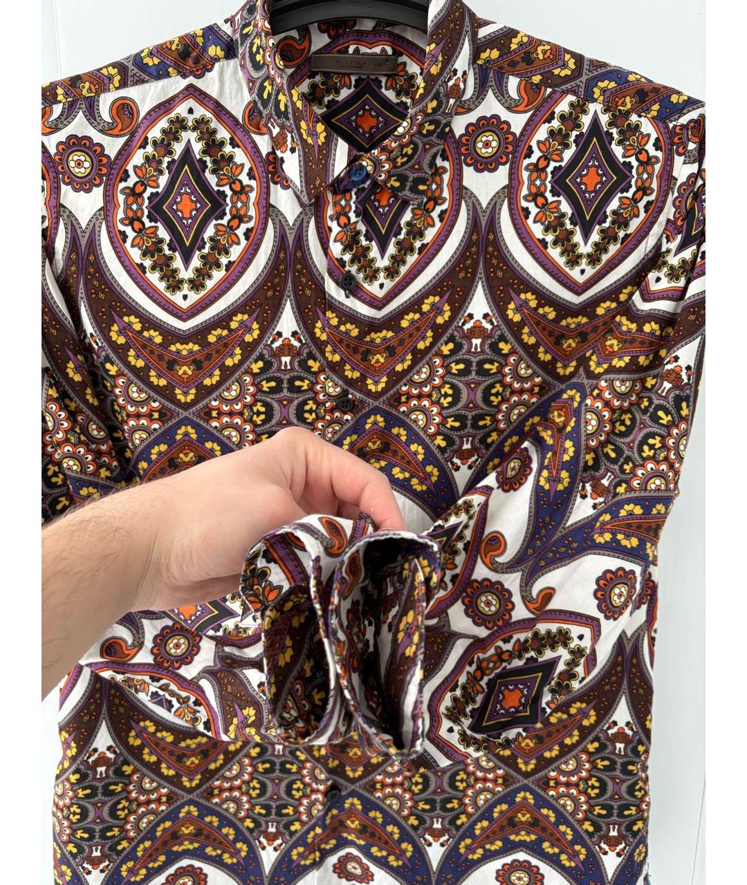 ETRO Бордовая хлопко-полиэстеровая кэжуал рубашка, фото 6