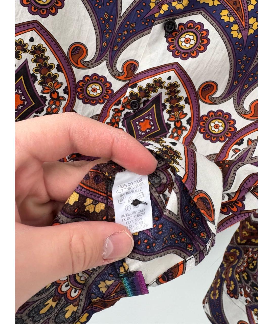ETRO Бордовая хлопко-полиэстеровая кэжуал рубашка, фото 5