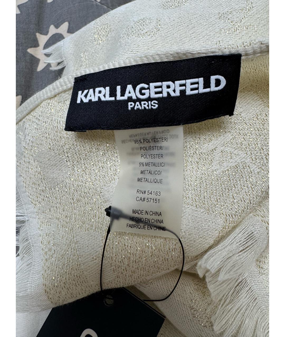 KARL LAGERFELD Бежевый платок, фото 6