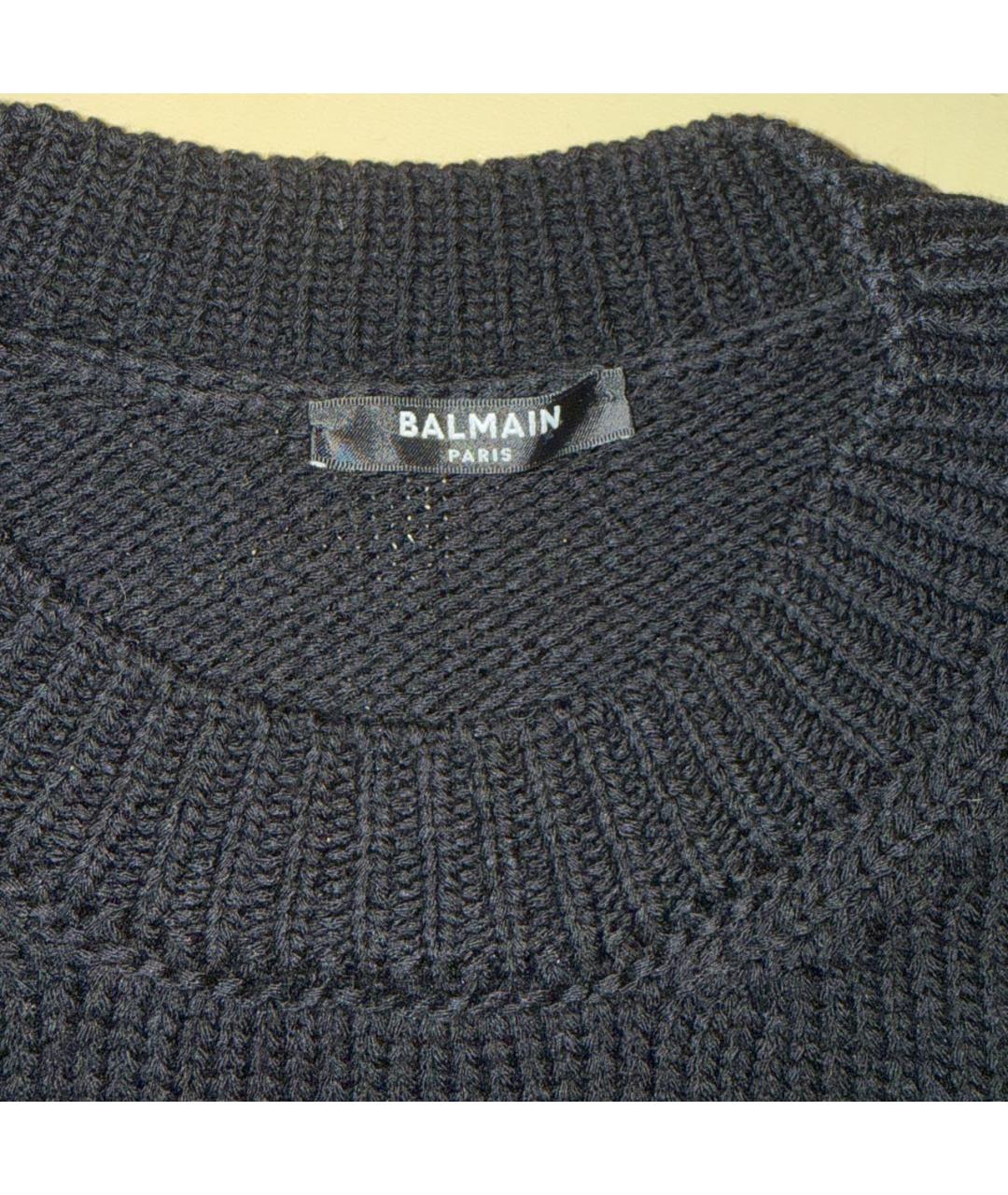 BALMAIN Черный шерстяной джемпер / свитер, фото 4