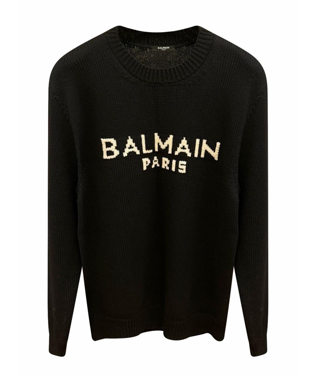 BALMAIN Черный шерстяной джемпер / свитер, фото 1