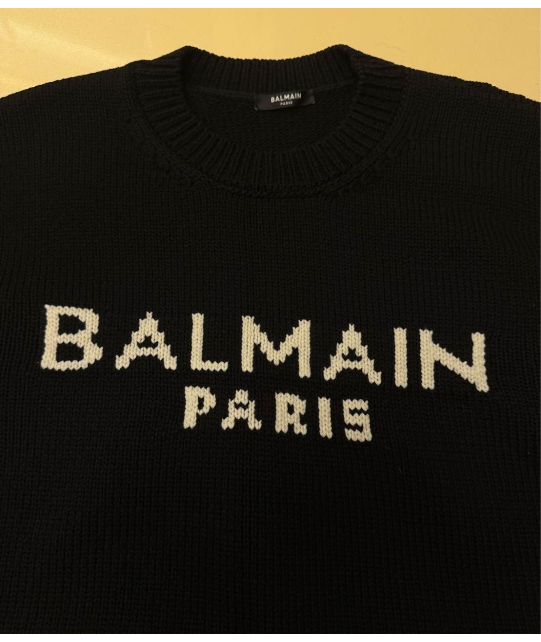 BALMAIN Черный шерстяной джемпер / свитер, фото 3