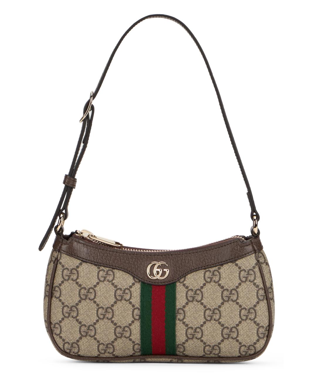 GUCCI Бежевая тканевая сумка через плечо, фото 1