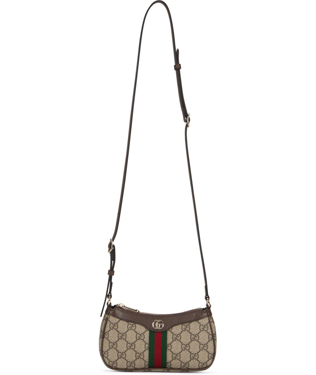 GUCCI Бежевая тканевая сумка через плечо, фото 5