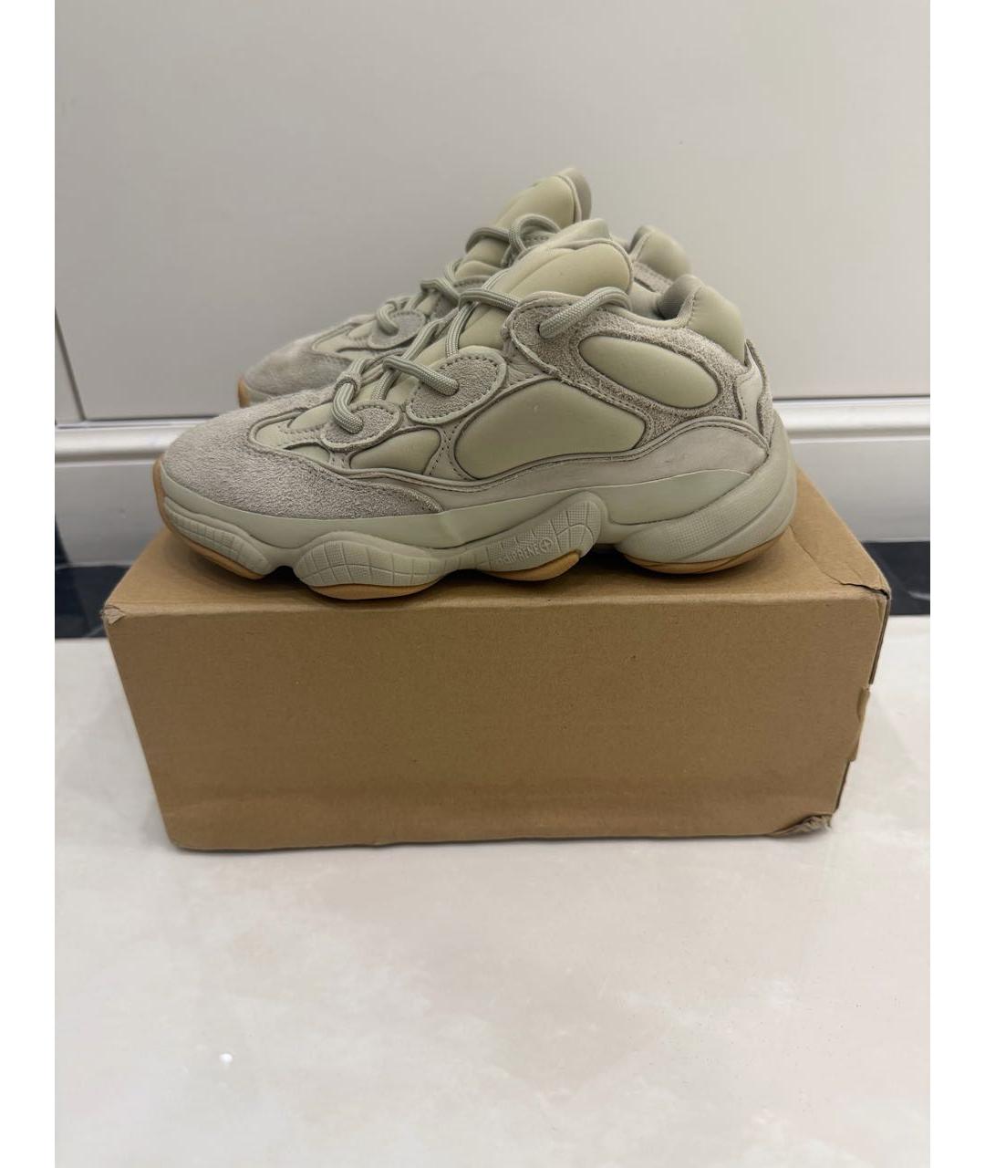 ADIDAS YEEZY Хаки замшевые кроссовки, фото 8