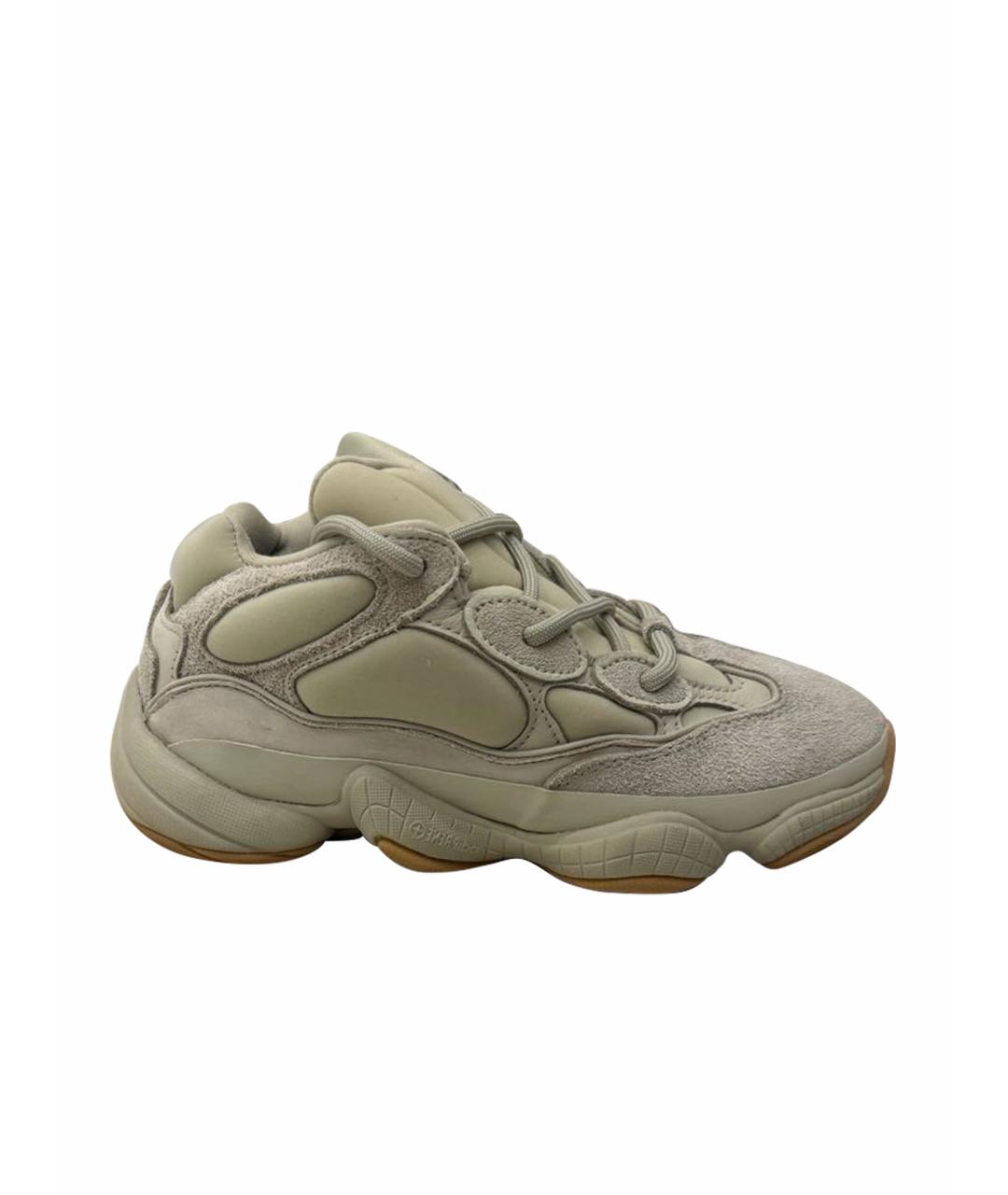 ADIDAS YEEZY Хаки замшевые кроссовки, фото 1