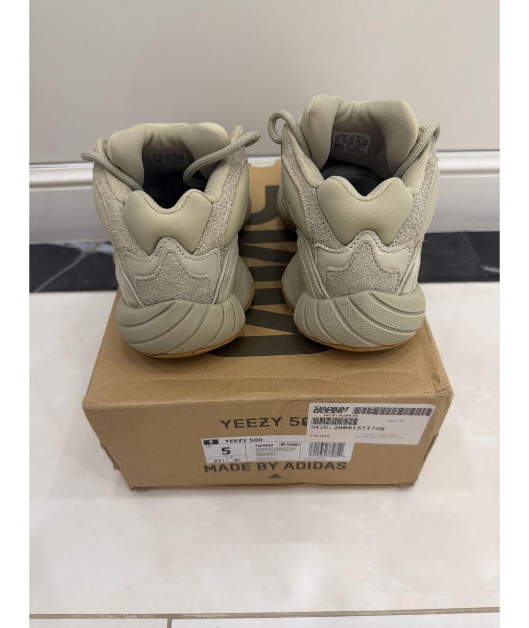 ADIDAS YEEZY Хаки замшевые кроссовки, фото 3
