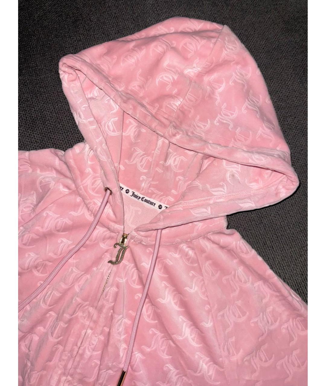 JUICY COUTURE Розовый велюровый костюм с брюками, фото 4