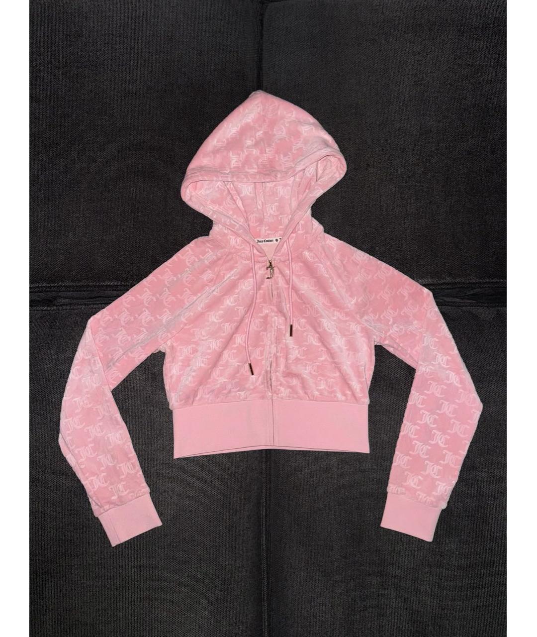 JUICY COUTURE Розовый велюровый костюм с брюками, фото 8