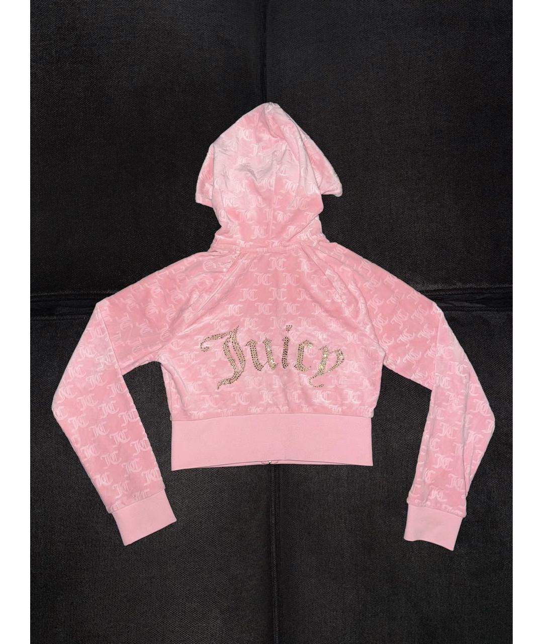 JUICY COUTURE Розовый велюровый костюм с брюками, фото 5