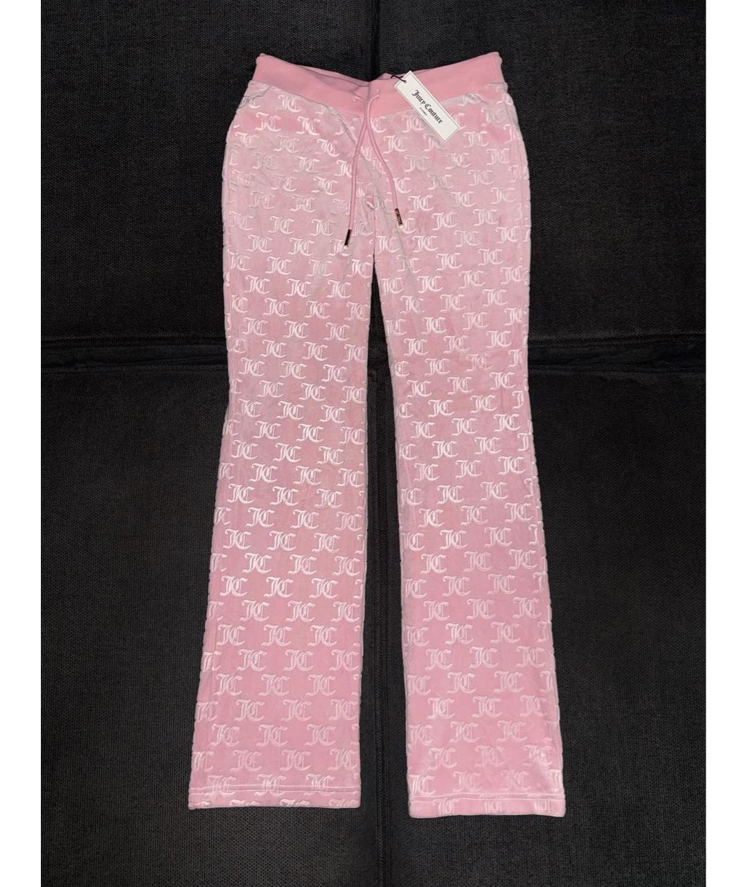 JUICY COUTURE Розовый велюровый костюм с брюками, фото 2