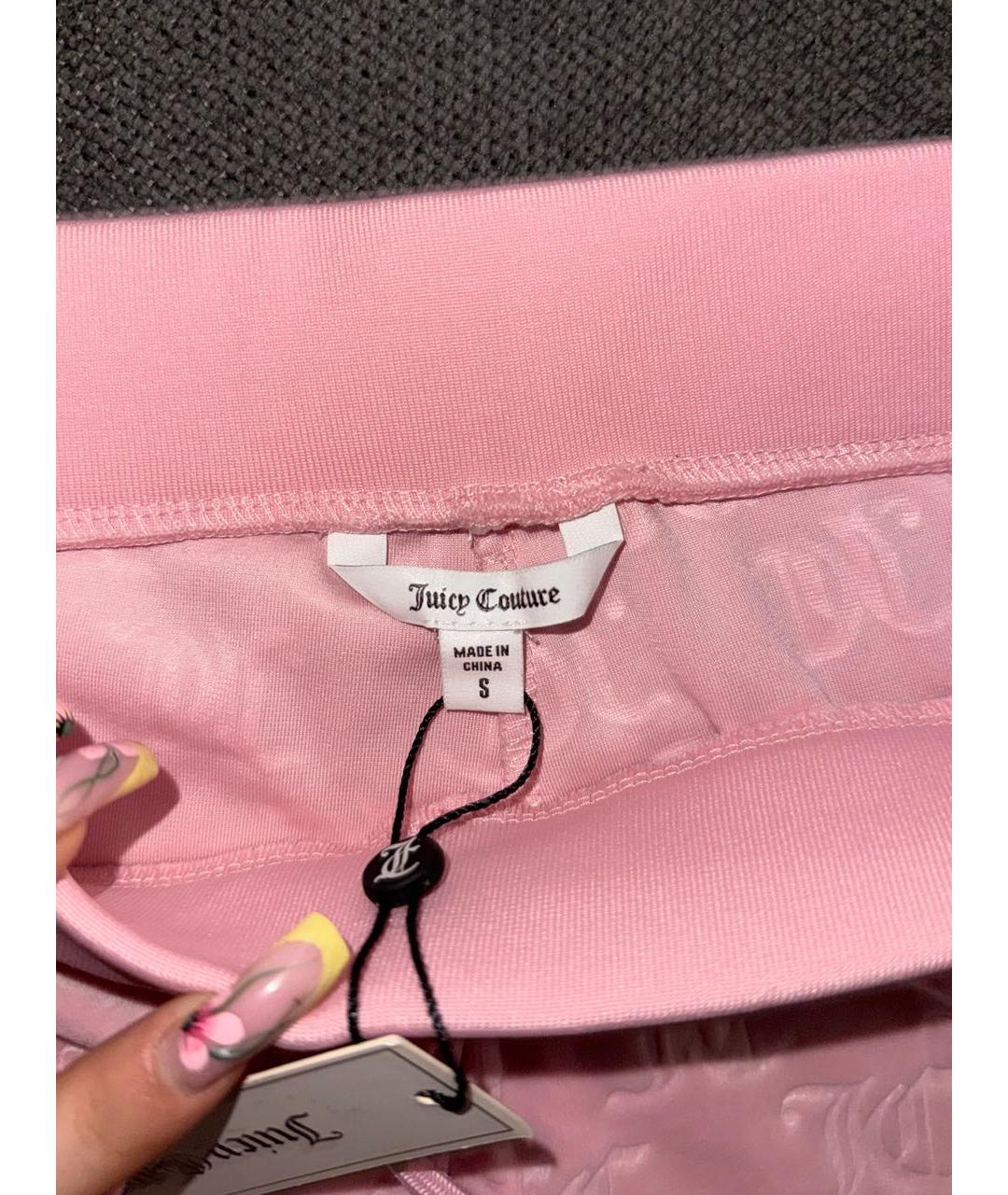 JUICY COUTURE Розовый велюровый костюм с брюками, фото 7