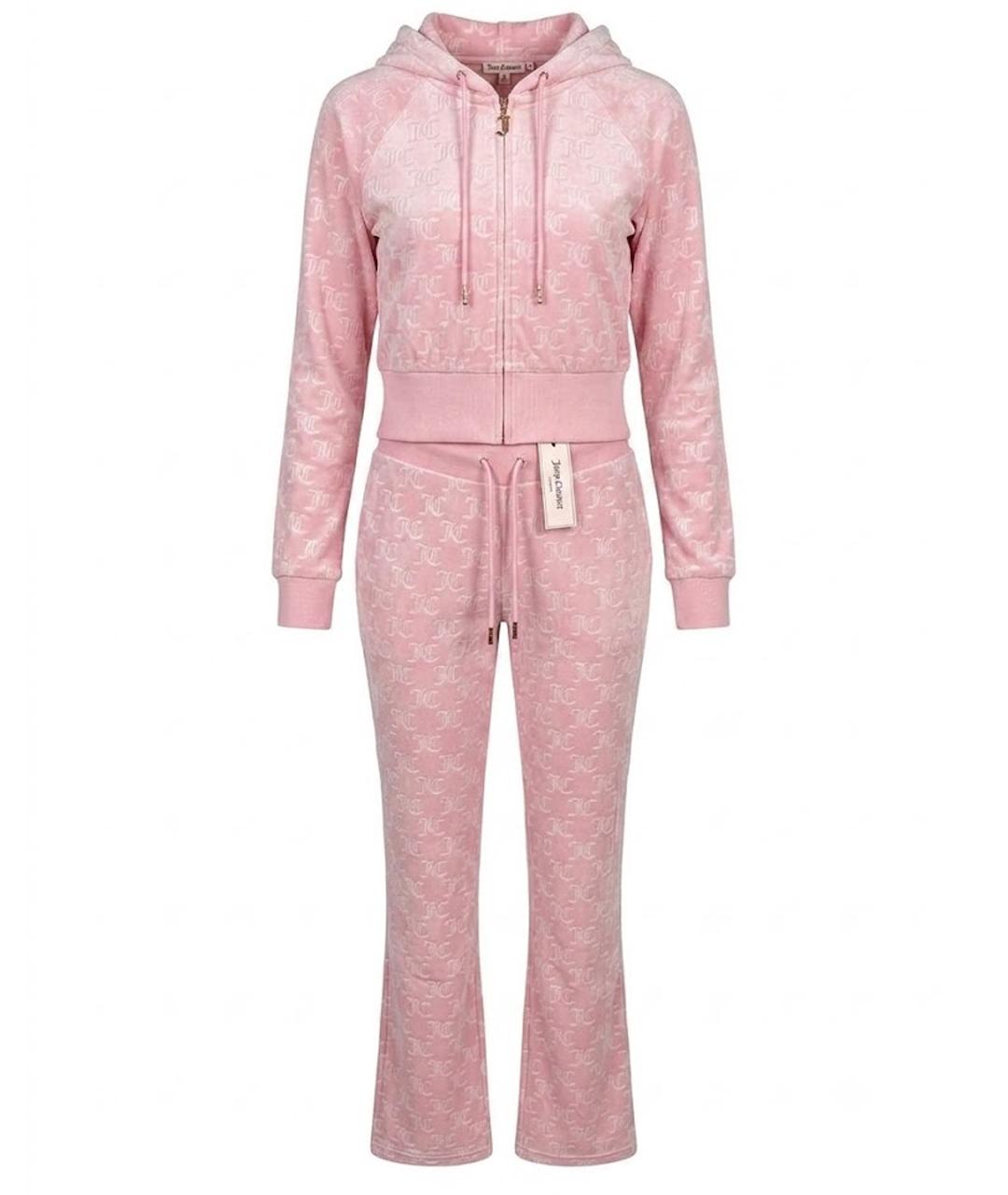 JUICY COUTURE Розовый велюровый костюм с брюками, фото 1