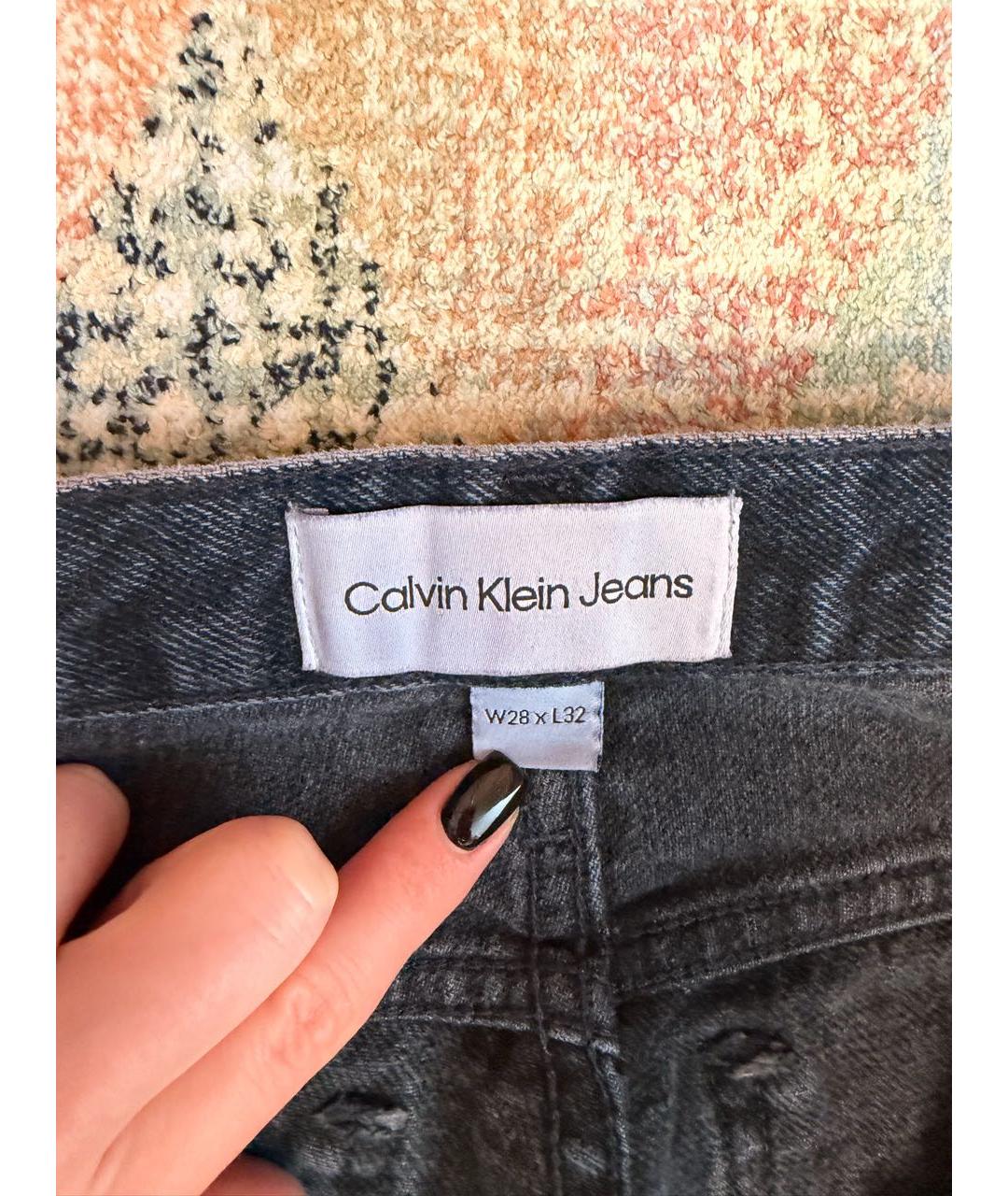 CALVIN KLEIN Темно-синие хлопковые джинсы клеш, фото 3