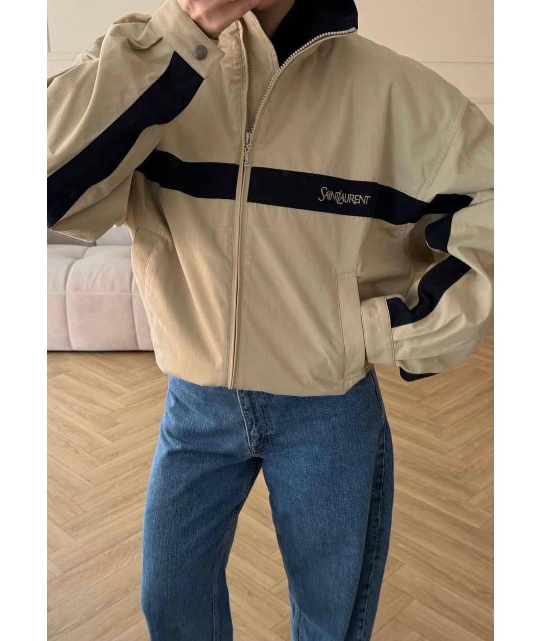 SAINT LAURENT Бежевая куртка, фото 5