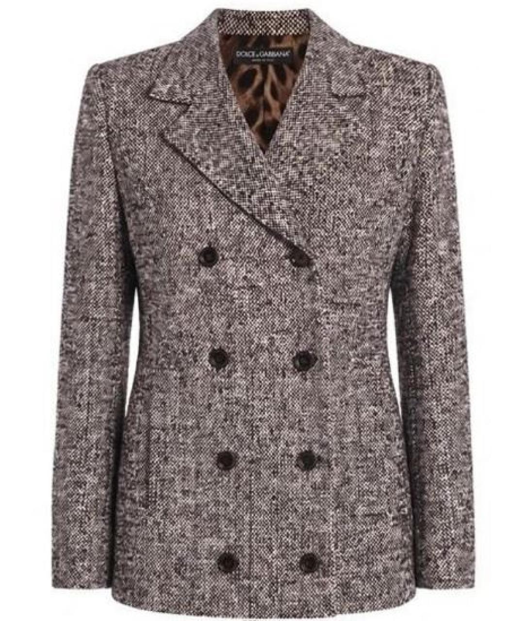DOLCE&GABBANA Коричневый шерстяной жакет/пиджак, фото 2