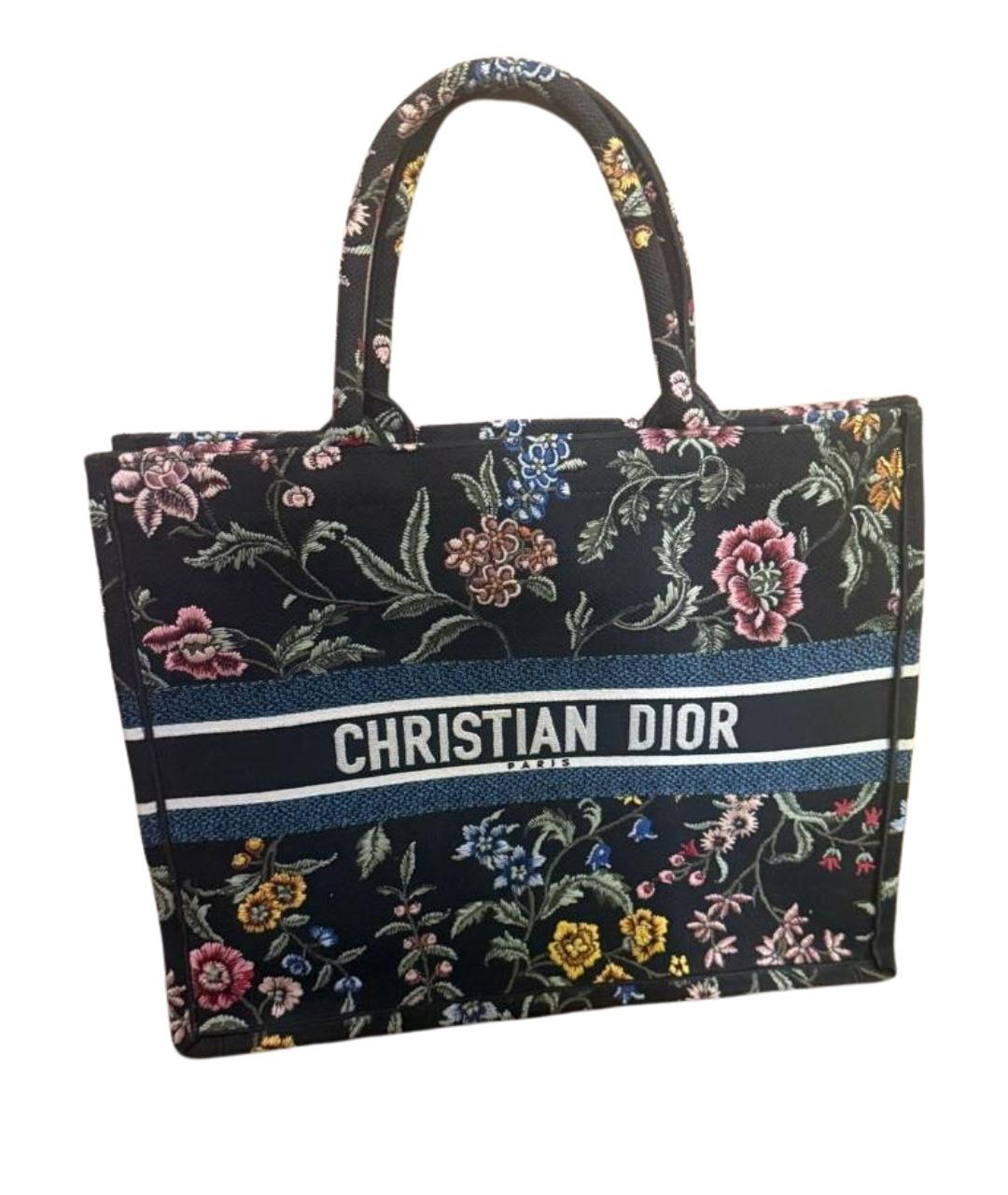 CHRISTIAN DIOR Черная тканевая сумка тоут, фото 1