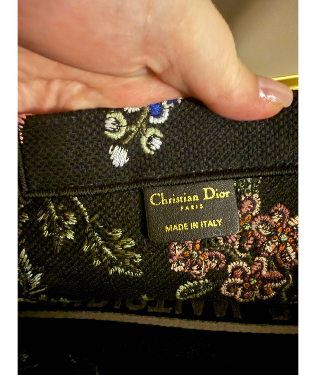 CHRISTIAN DIOR Черная тканевая сумка тоут, фото 3