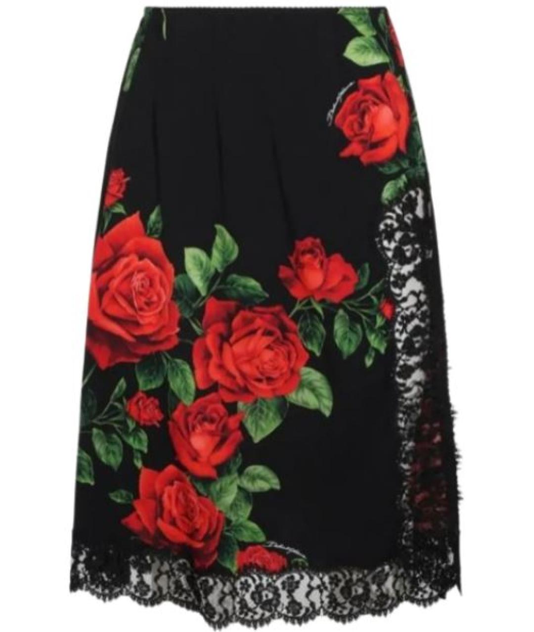 DOLCE&GABBANA Мульти шелковая юбка миди, фото 1