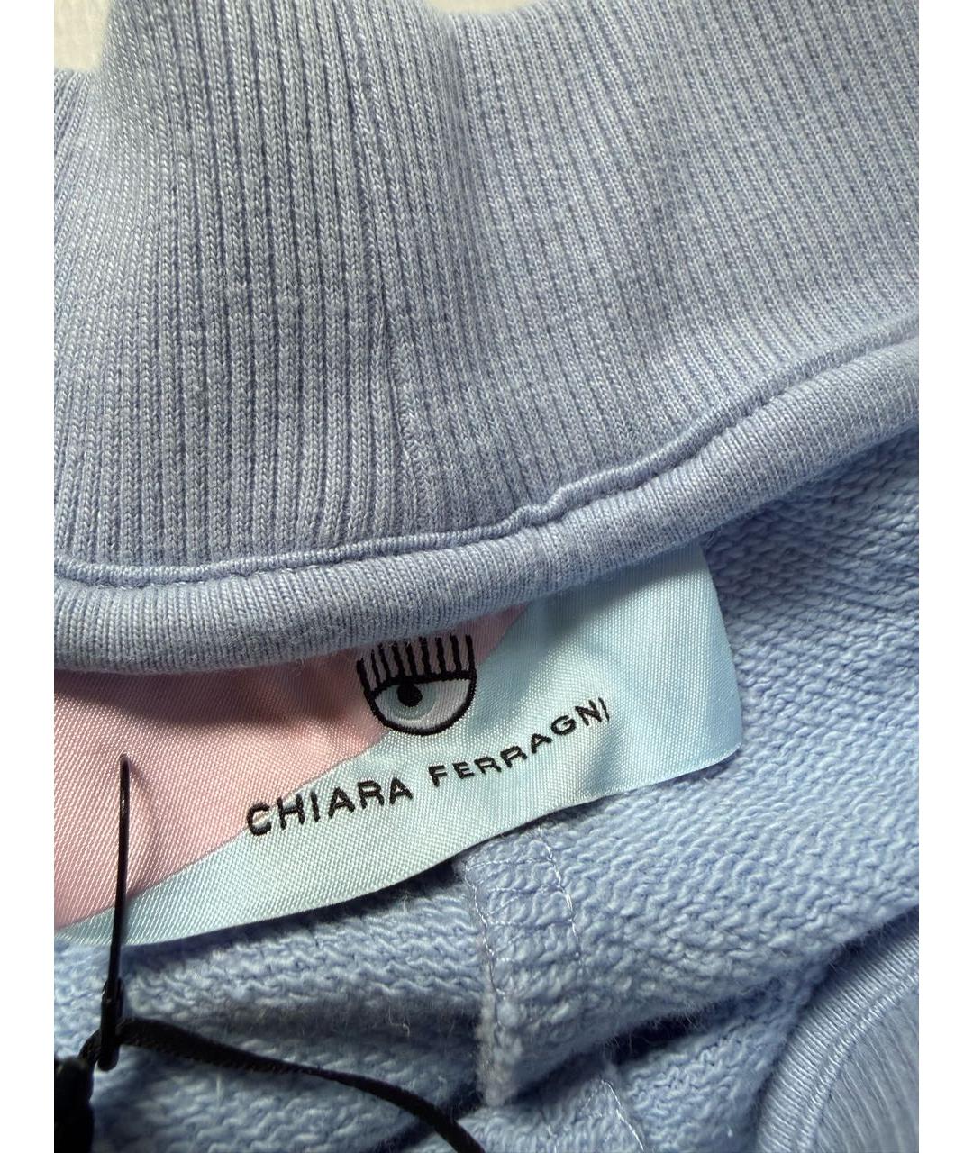 CHIARA FERRAGNI Голубые хлопковые спортивные брюки и шорты, фото 3