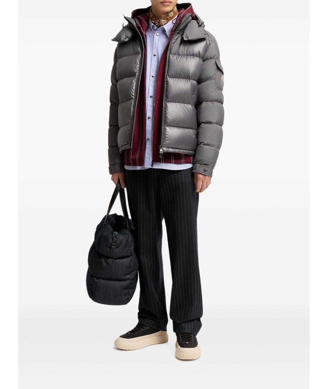 MONCLER Серый пуховик, фото 3
