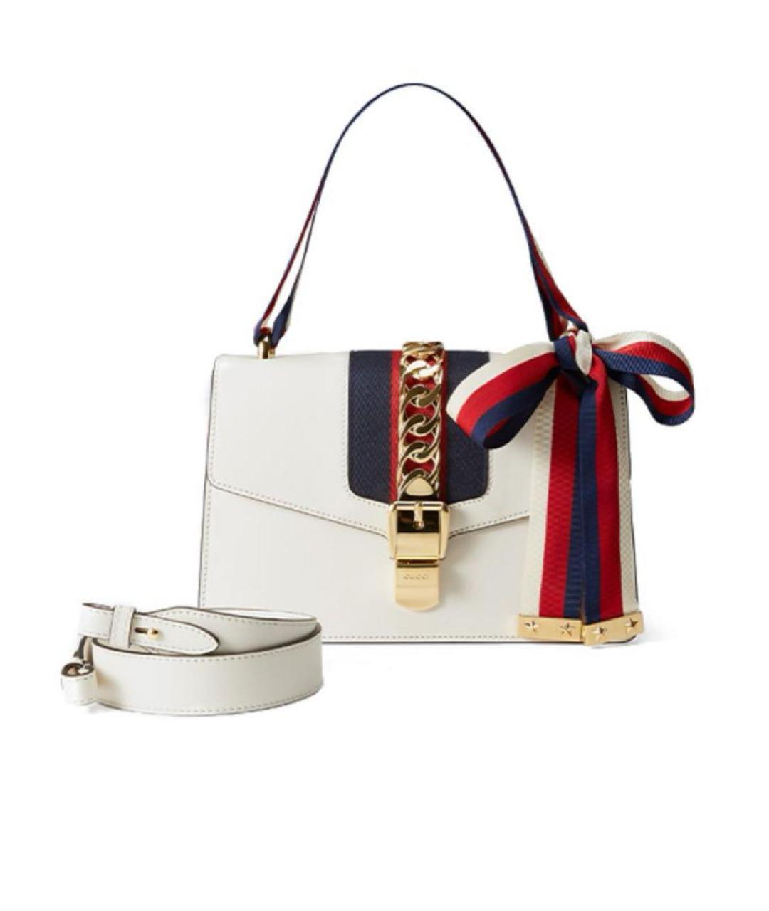 GUCCI Белая кожаная сумка через плечо, фото 2