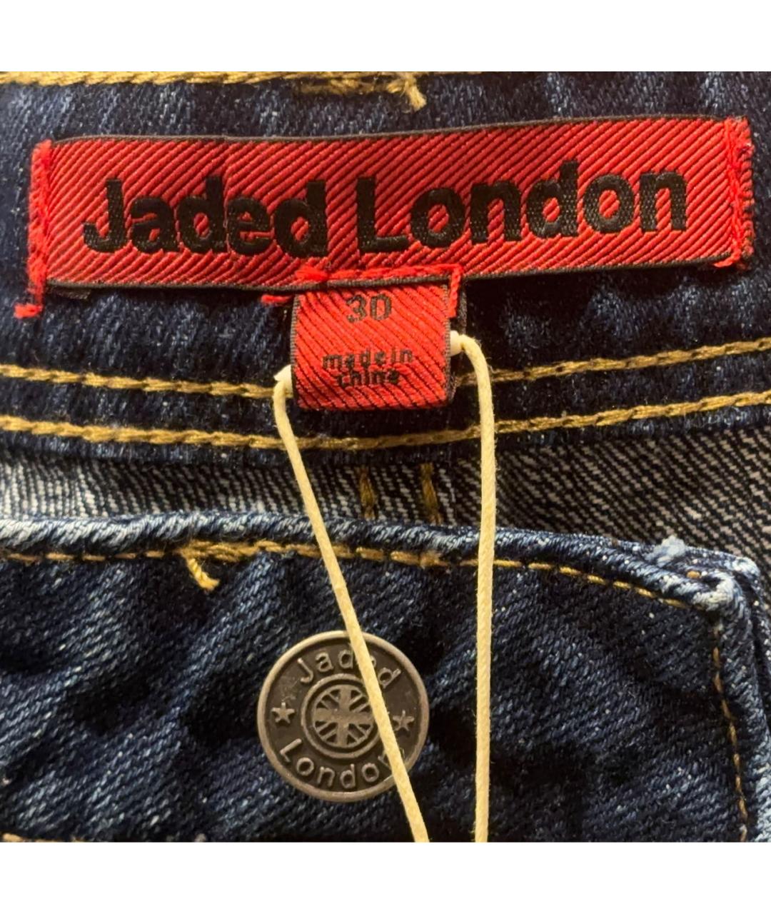 JADED LONDON Темно-синие хлопковые прямые джинсы, фото 4
