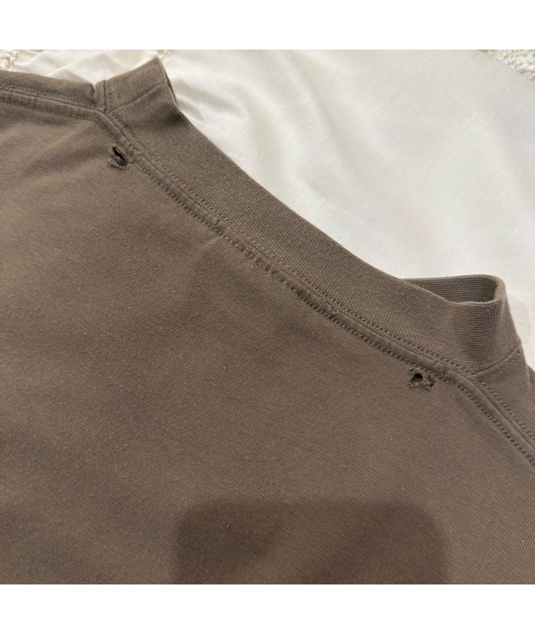 BALENCIAGA Коричневая хлопковая футболка, фото 6