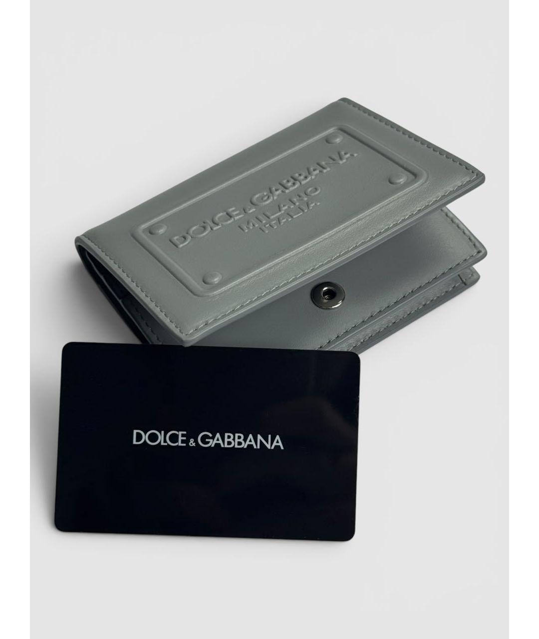 DOLCE&GABBANA Серый кожаный кошелек, фото 3