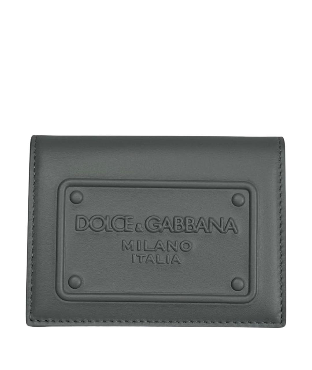 DOLCE&GABBANA Серый кожаный кошелек, фото 1