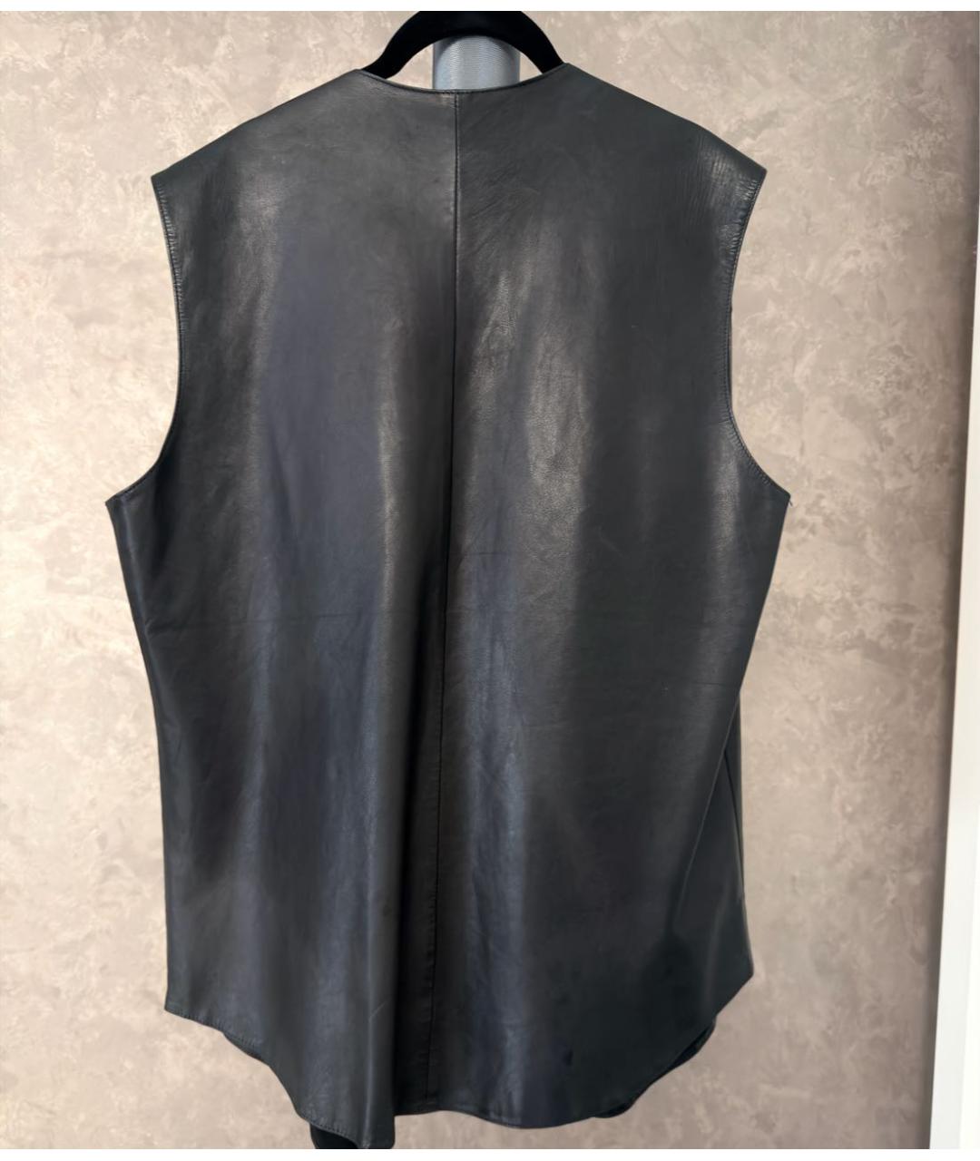 CHROME HEARTS Черный кожаный жилет, фото 2