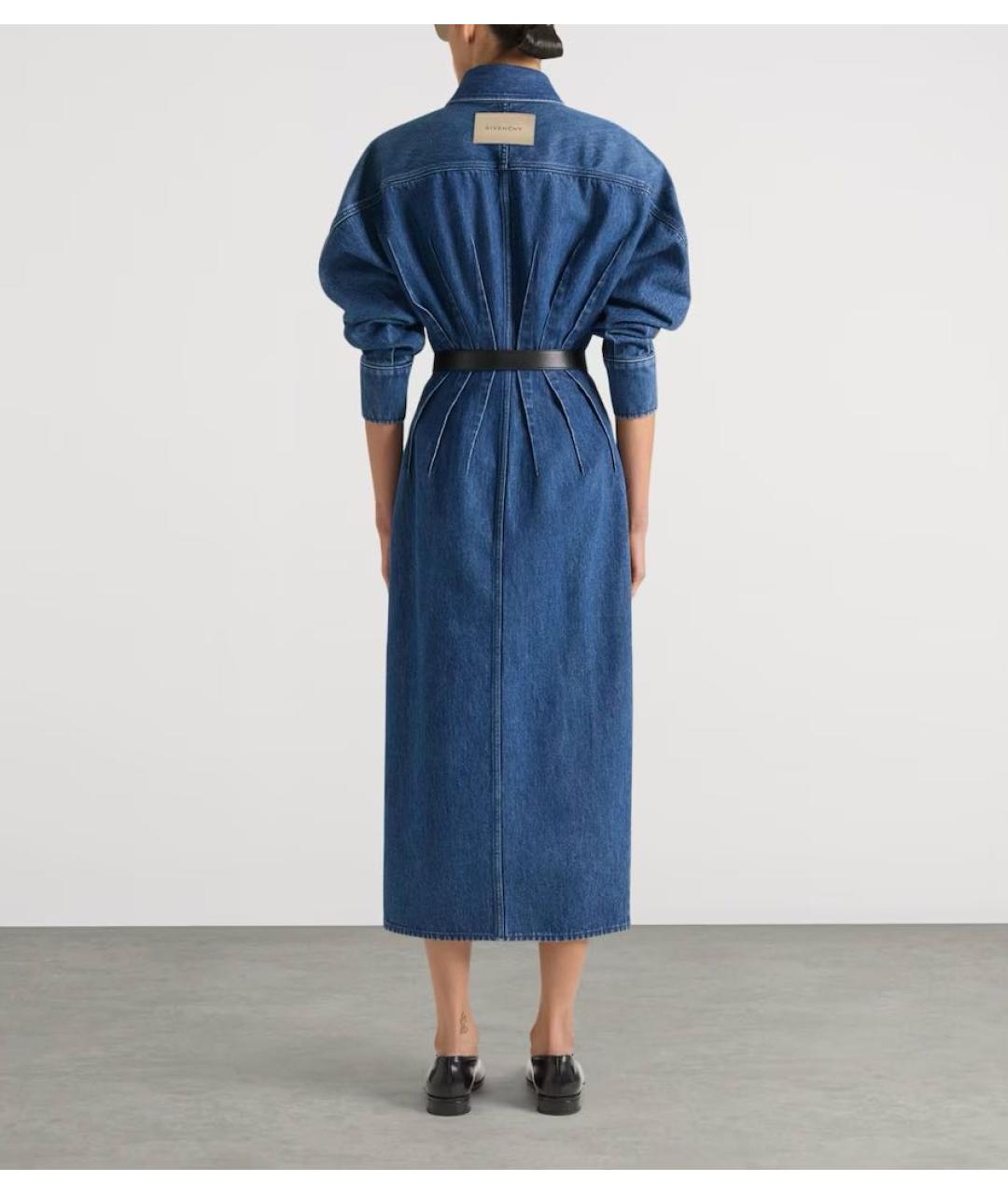 GIVENCHY Синее хлопковое повседневное платье, фото 3