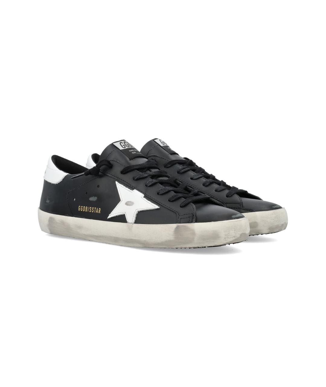 GOLDEN GOOSE Черные кожаные низкие кроссовки / кеды, фото 2