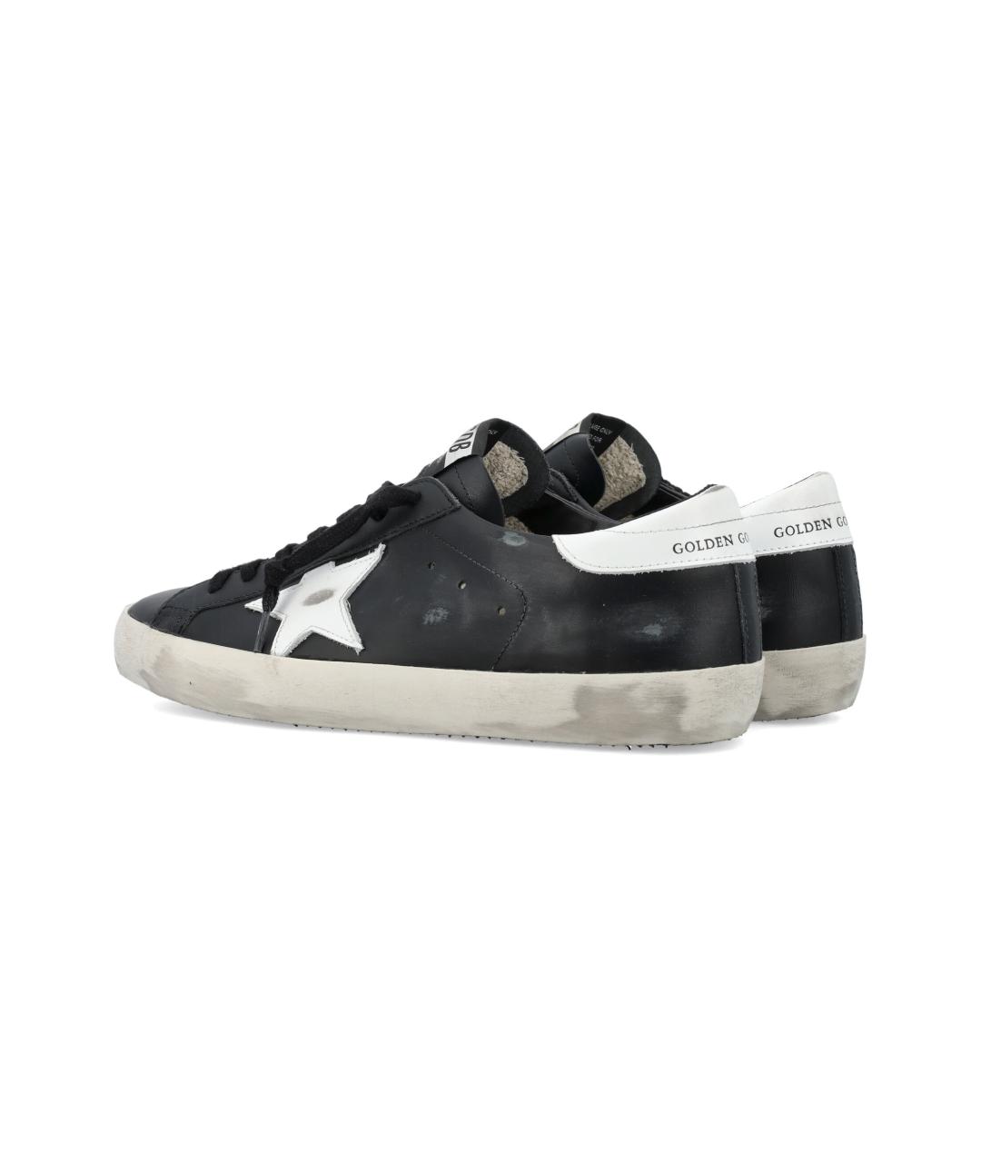 GOLDEN GOOSE Черные кожаные низкие кроссовки / кеды, фото 4