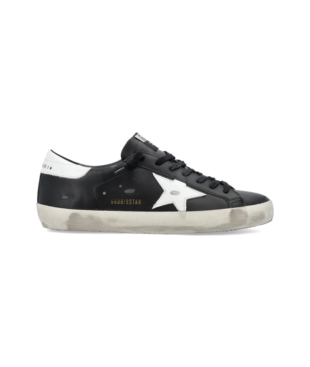 GOLDEN GOOSE Черные кожаные низкие кроссовки / кеды, фото 1