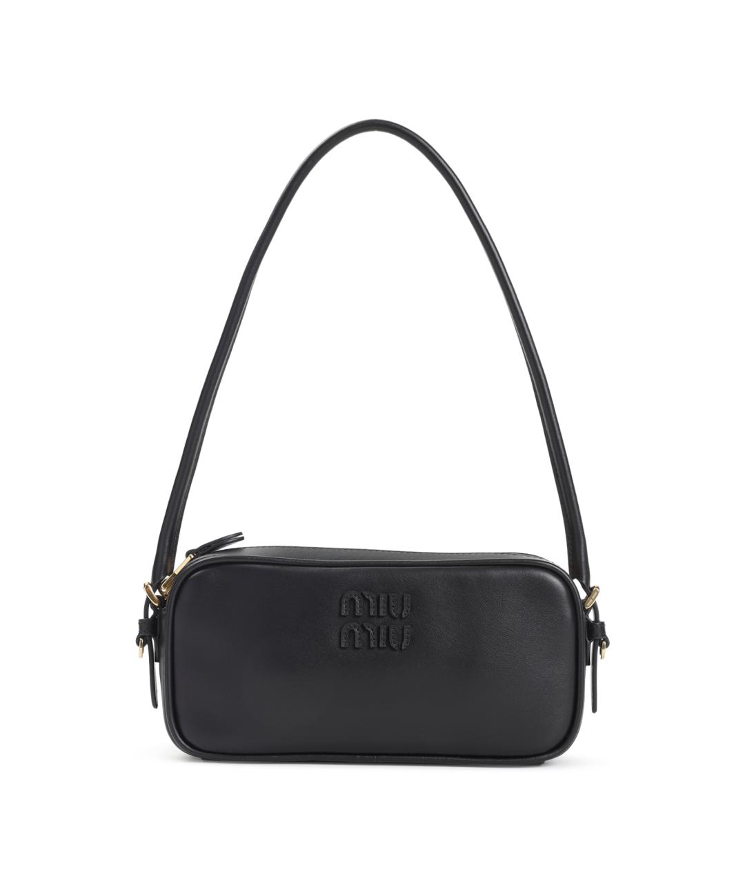 MIU MIU Черная кожаная сумка через плечо, фото 1