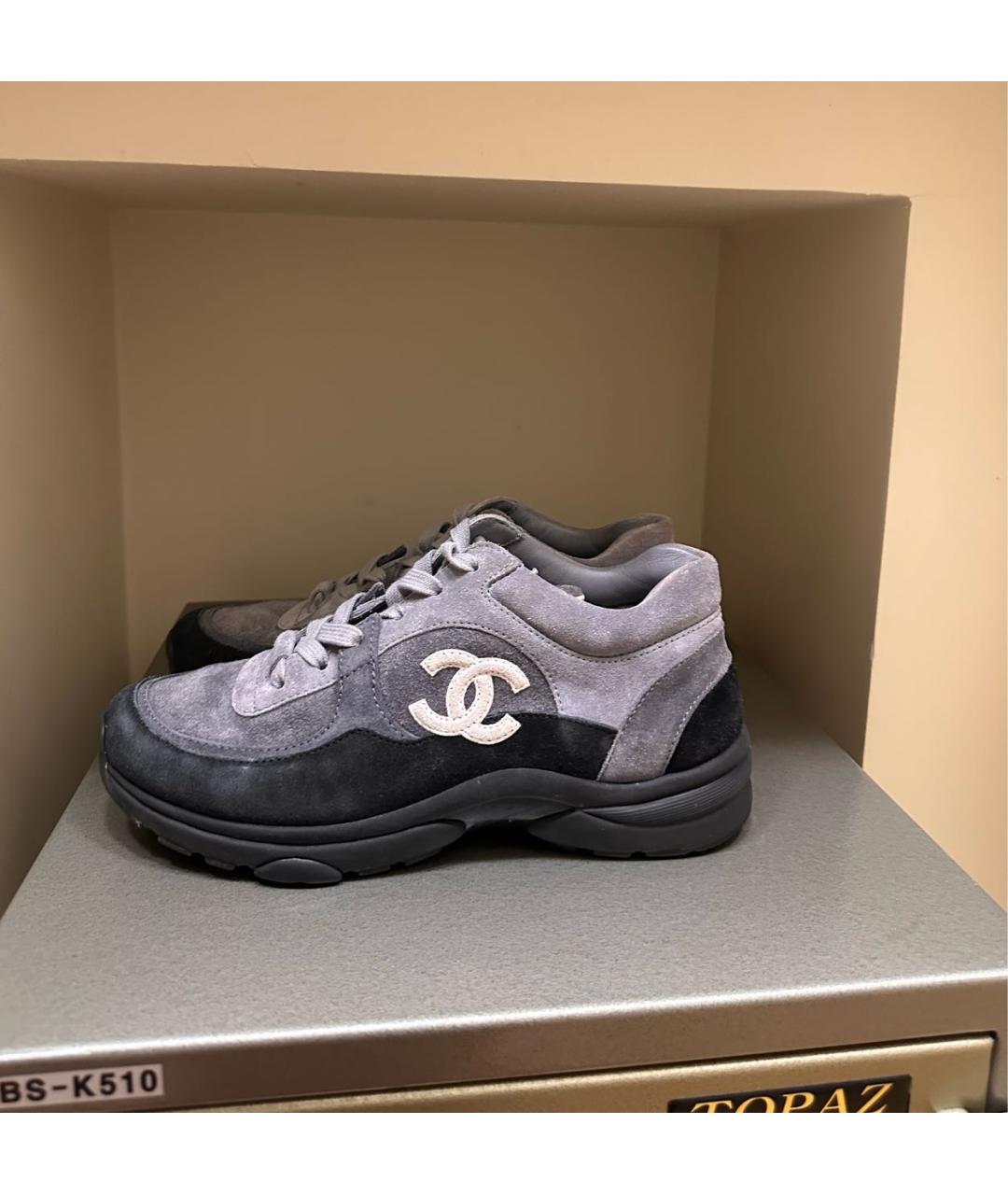CHANEL Антрацитовые кроссовки, фото 7