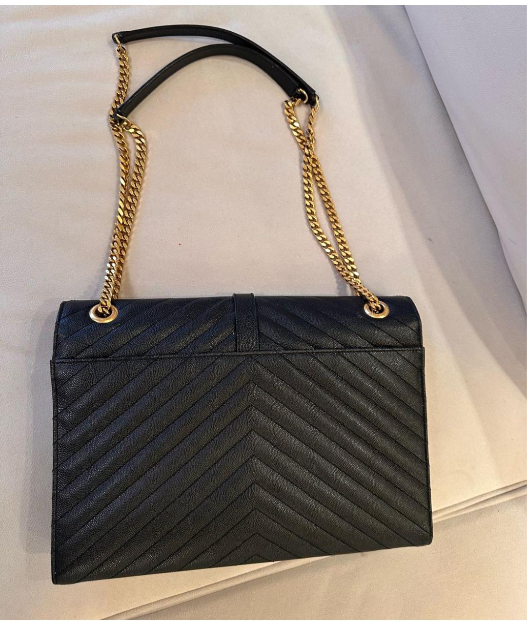 SAINT LAURENT Черная кожаная сумка через плечо, фото 3