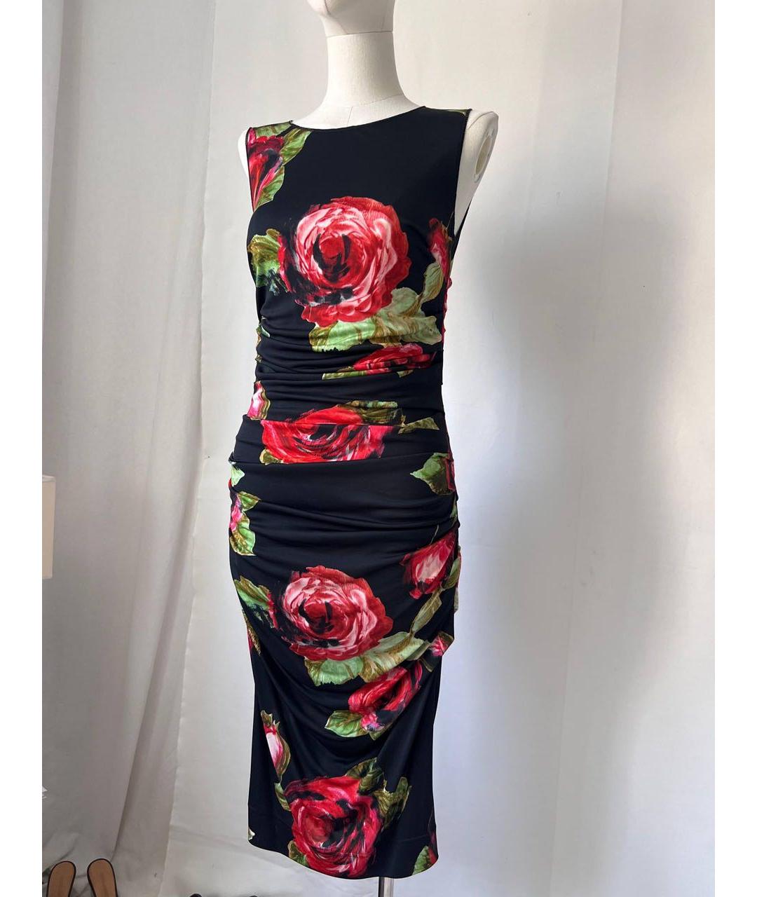 DOLCE&GABBANA Черное вискозное повседневное платье, фото 8