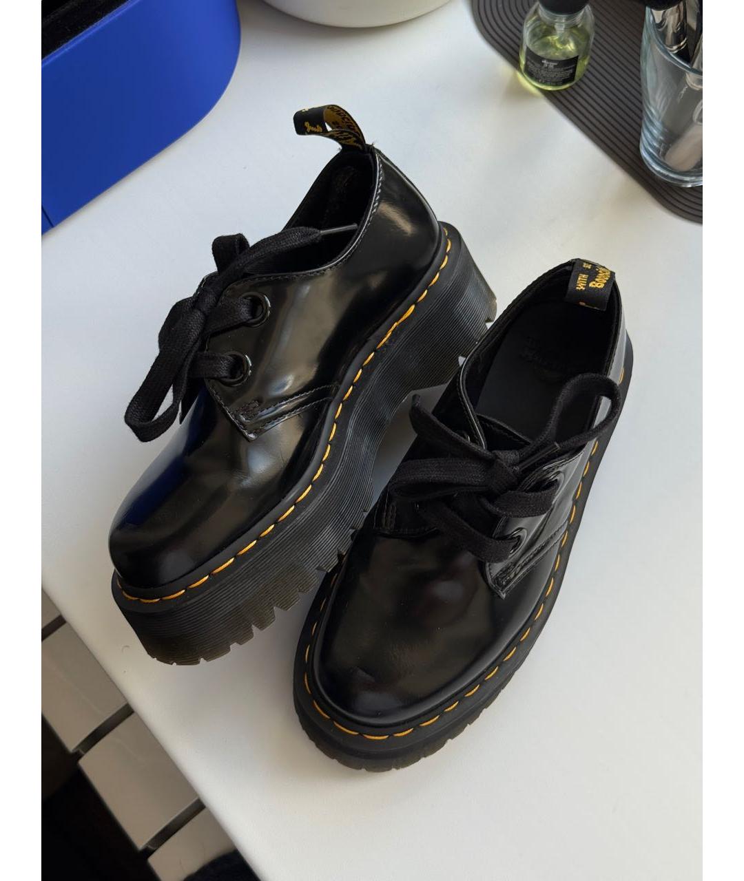 DR. MARTENS Черные кожаные ботинки, фото 3