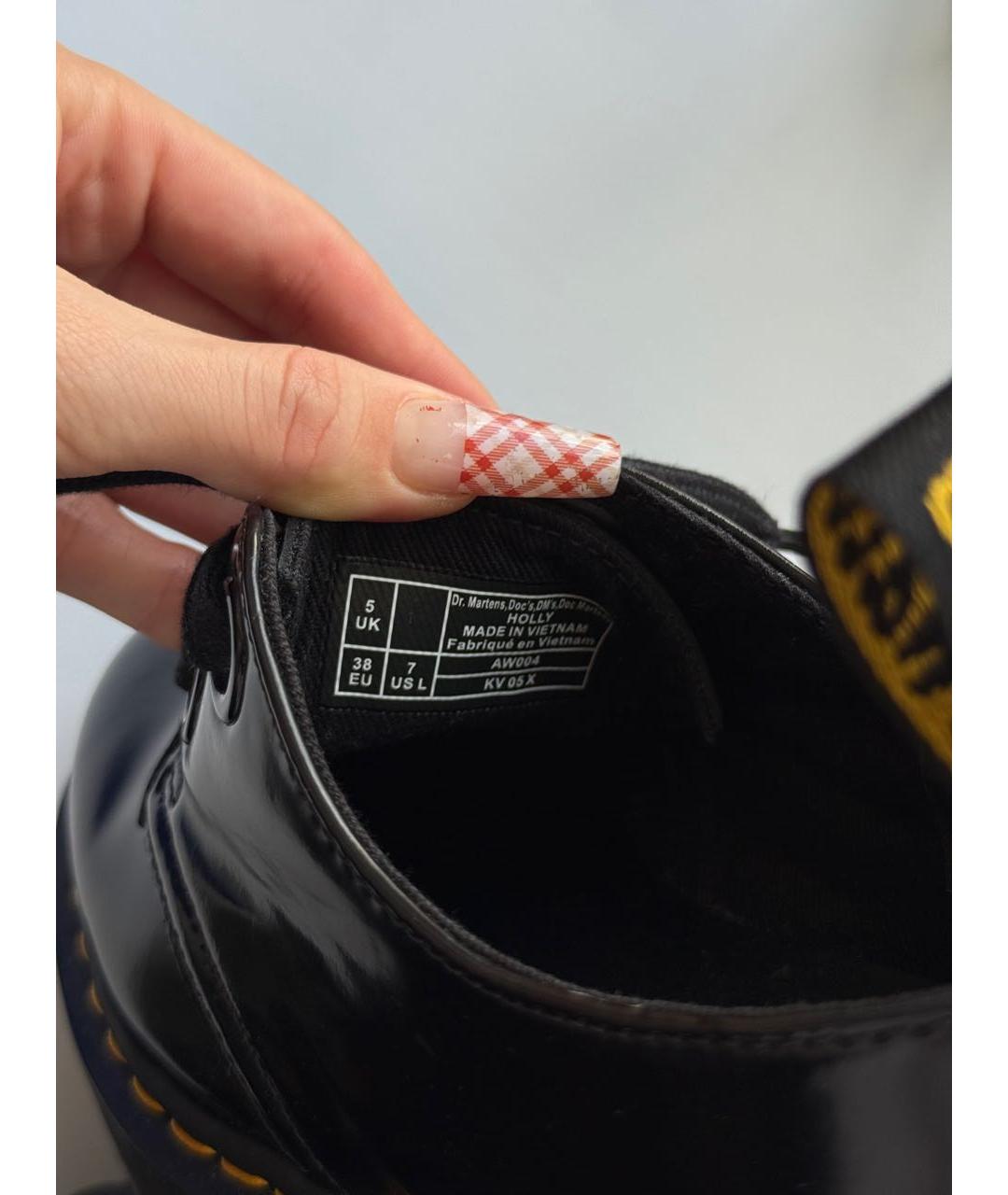 DR. MARTENS Черные кожаные ботинки, фото 5