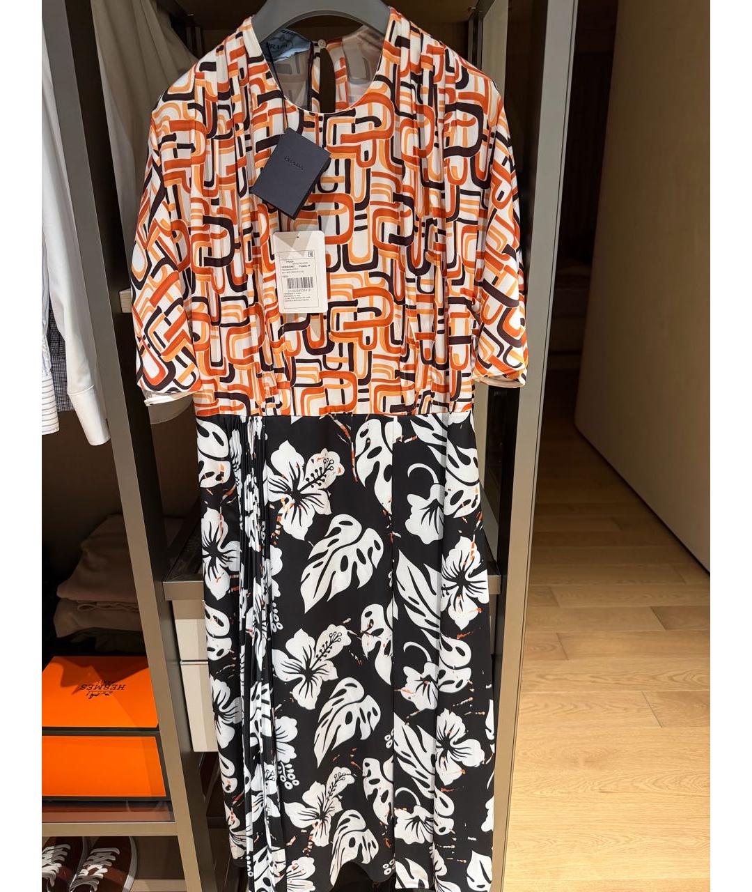 PRADA Мульти полиэстеровое повседневное платье, фото 4