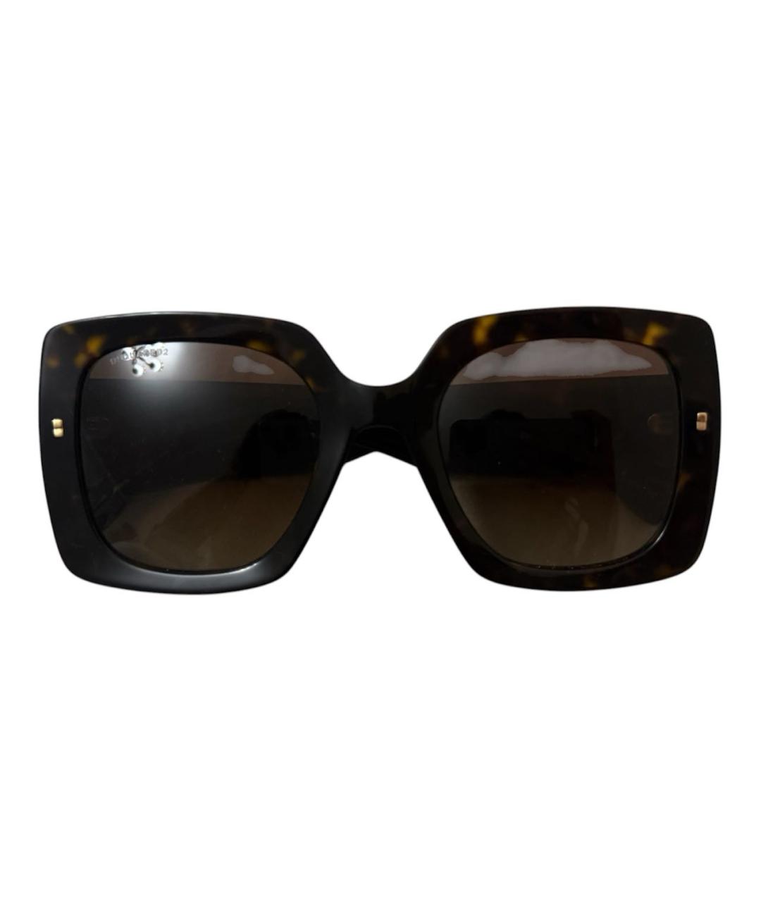 DSQUARED2 Коричневые пластиковые солнцезащитные очки, фото 1