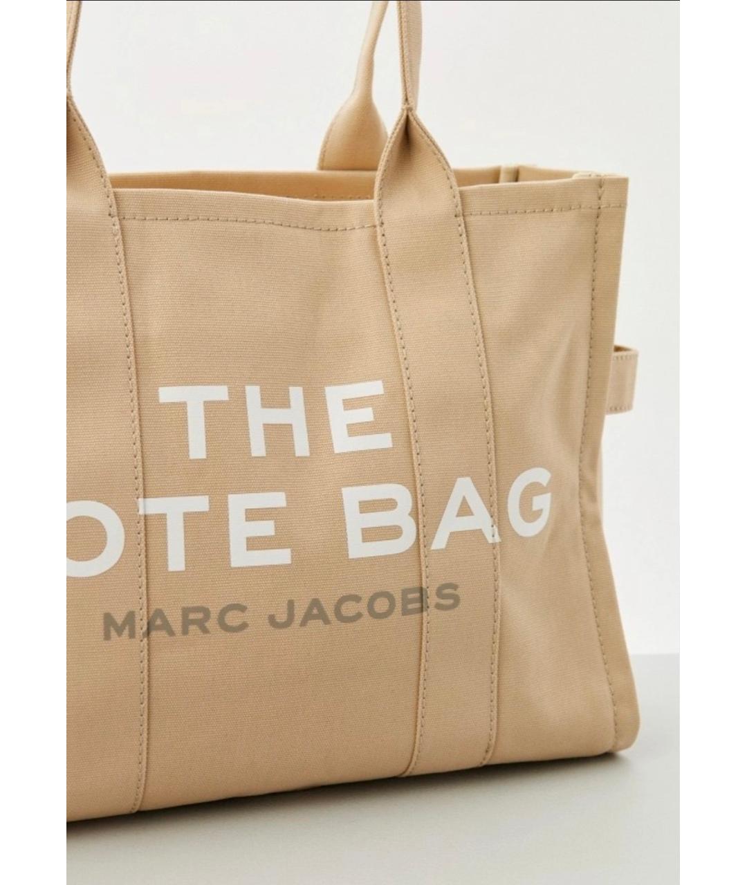 MARC JACOBS Бежевая хлопковая сумка тоут, фото 5